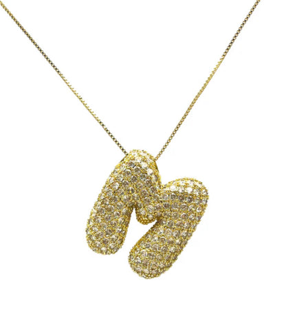 Gold Hailey Pave Initial Necklace