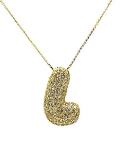 Gold Hailey Pave Initial Necklace