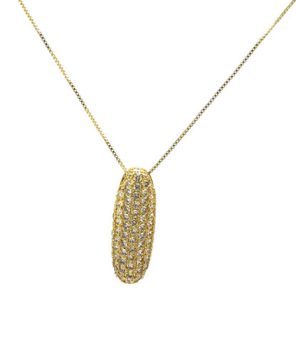Gold Hailey Pave Initial Necklace