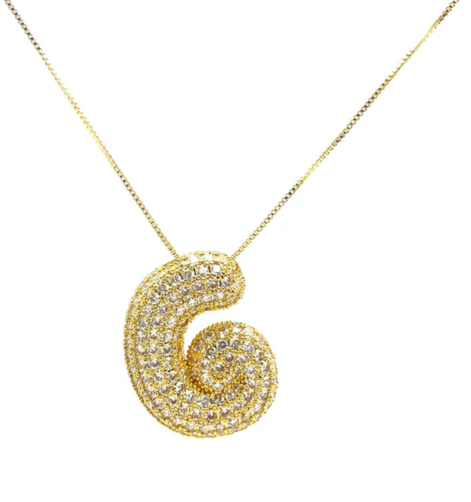 Gold Hailey Pave Initial Necklace