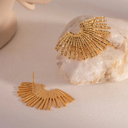 Gold SunRay Burst Earring