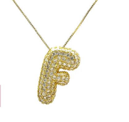 Gold Hailey Pave Initial Necklace