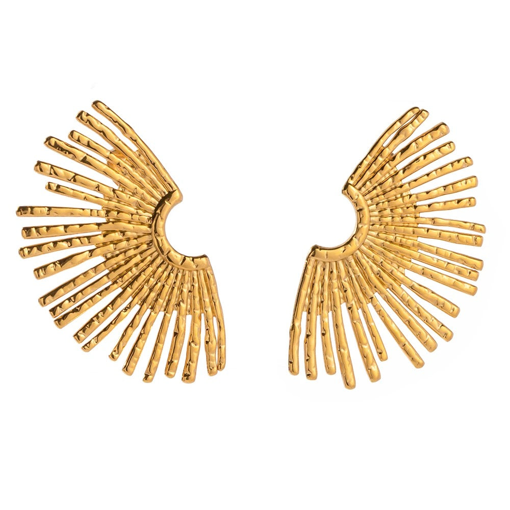Gold SunRay Burst Earring