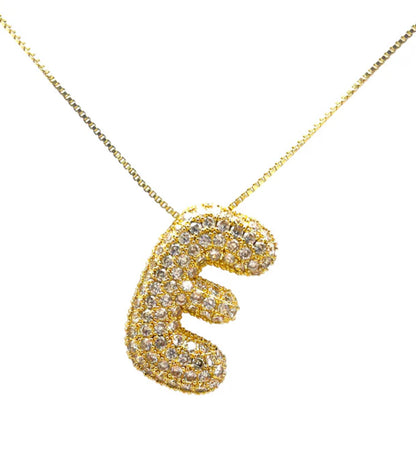 Gold Hailey Pave Initial Necklace