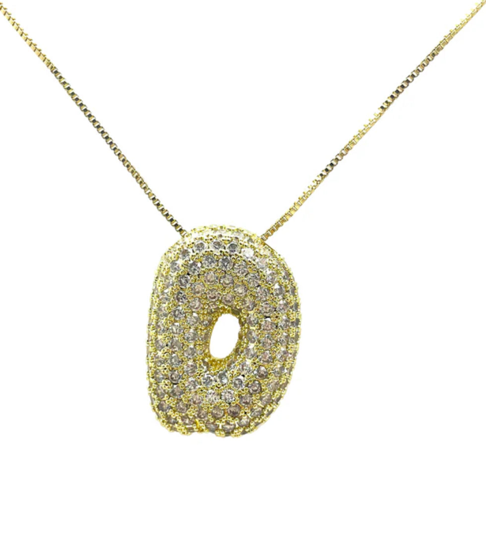 Gold Hailey Pave Initial Necklace