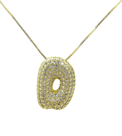 Gold Hailey Pave Initial Necklace