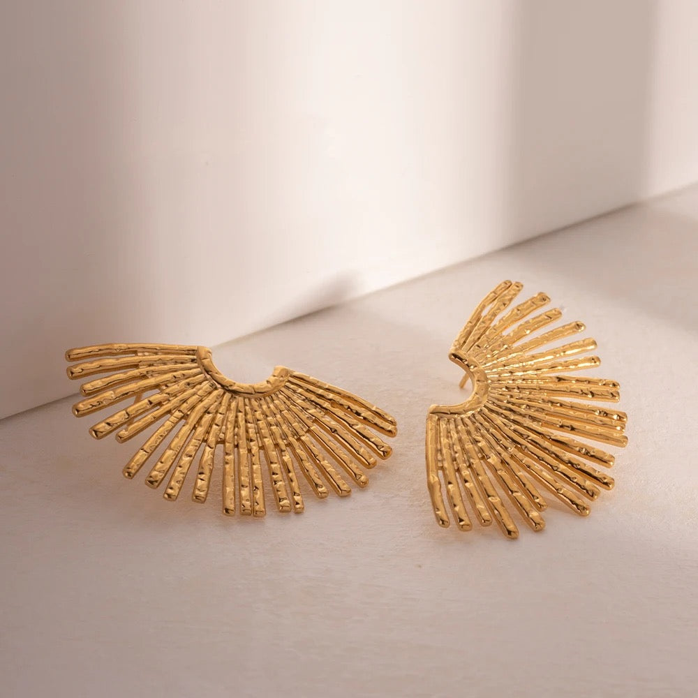 Gold SunRay Burst Earring