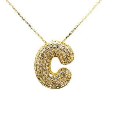Gold Hailey Pave Initial Necklace