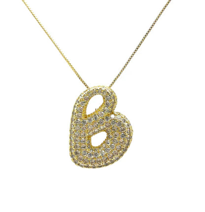 Gold Hailey Pave Initial Necklace