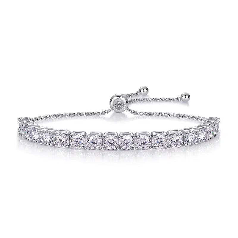 Silver Weekender Moissanite Tennis Bracelet (925, Vermeil)