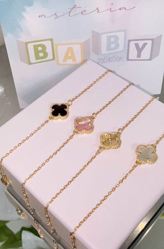 Gold Baby Clover Bracelet (925, Vermeil)