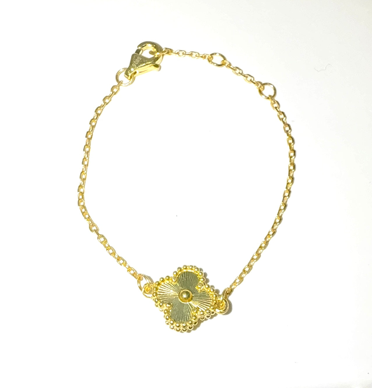 Gold Baby Clover Bracelet (925, Vermeil)