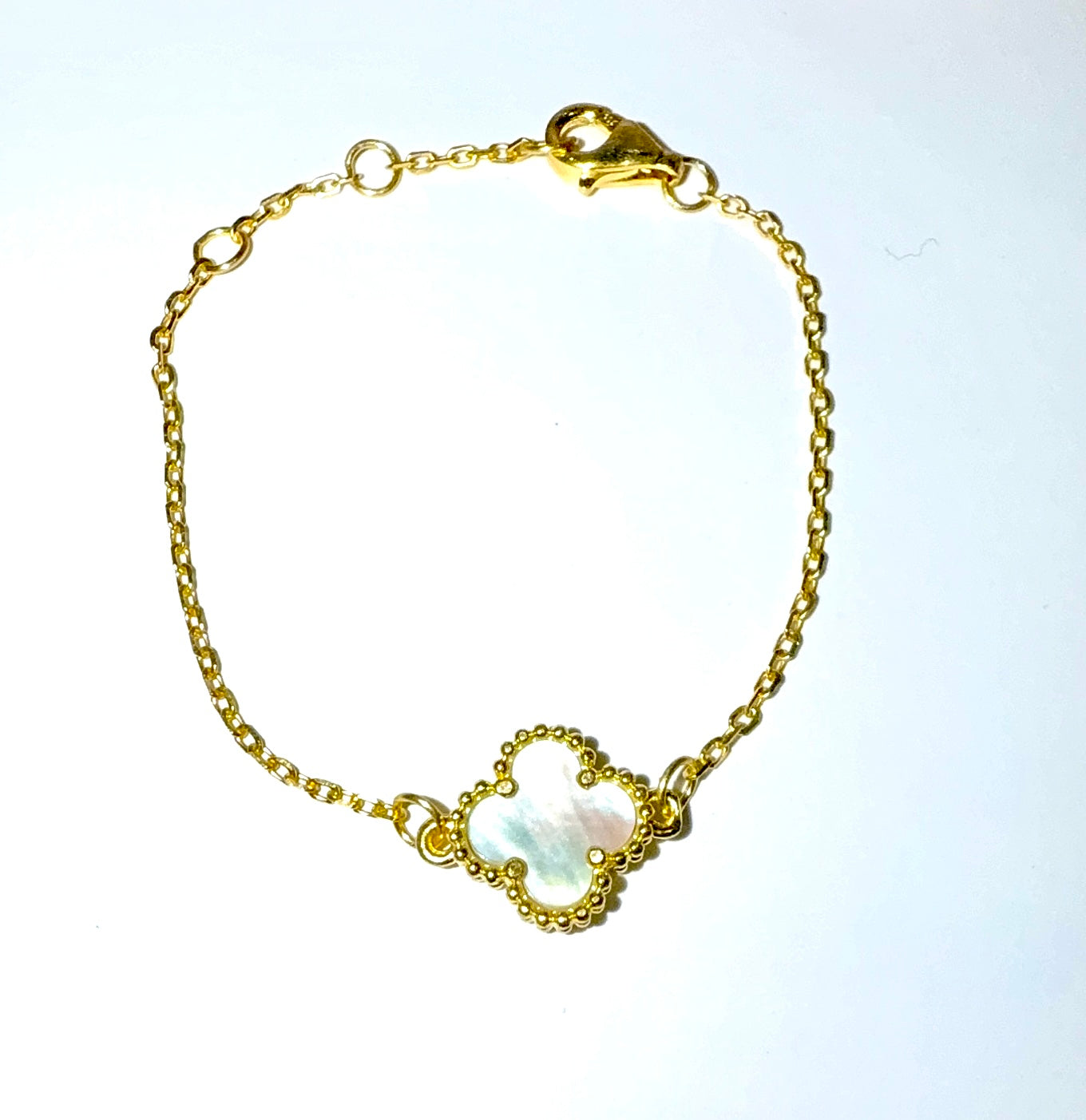 Gold Baby Clover Bracelet (925, Vermeil)
