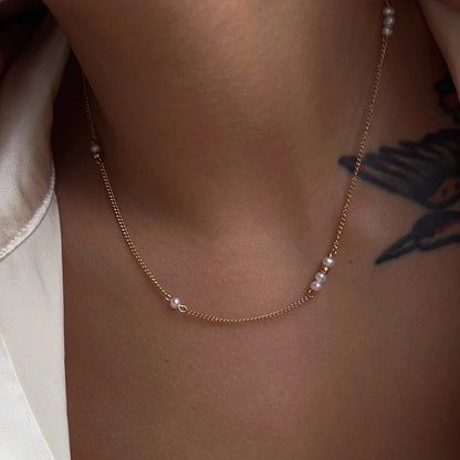 Gold Shelley Anne Pearl Necklace Set