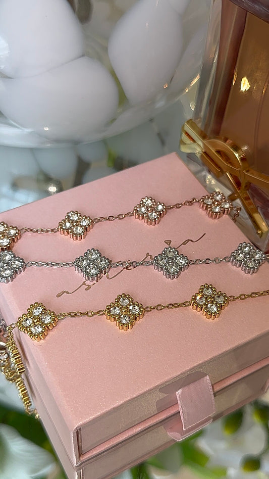 Updated Clover Glitz Bracelet (Gold, Silver, Rose)