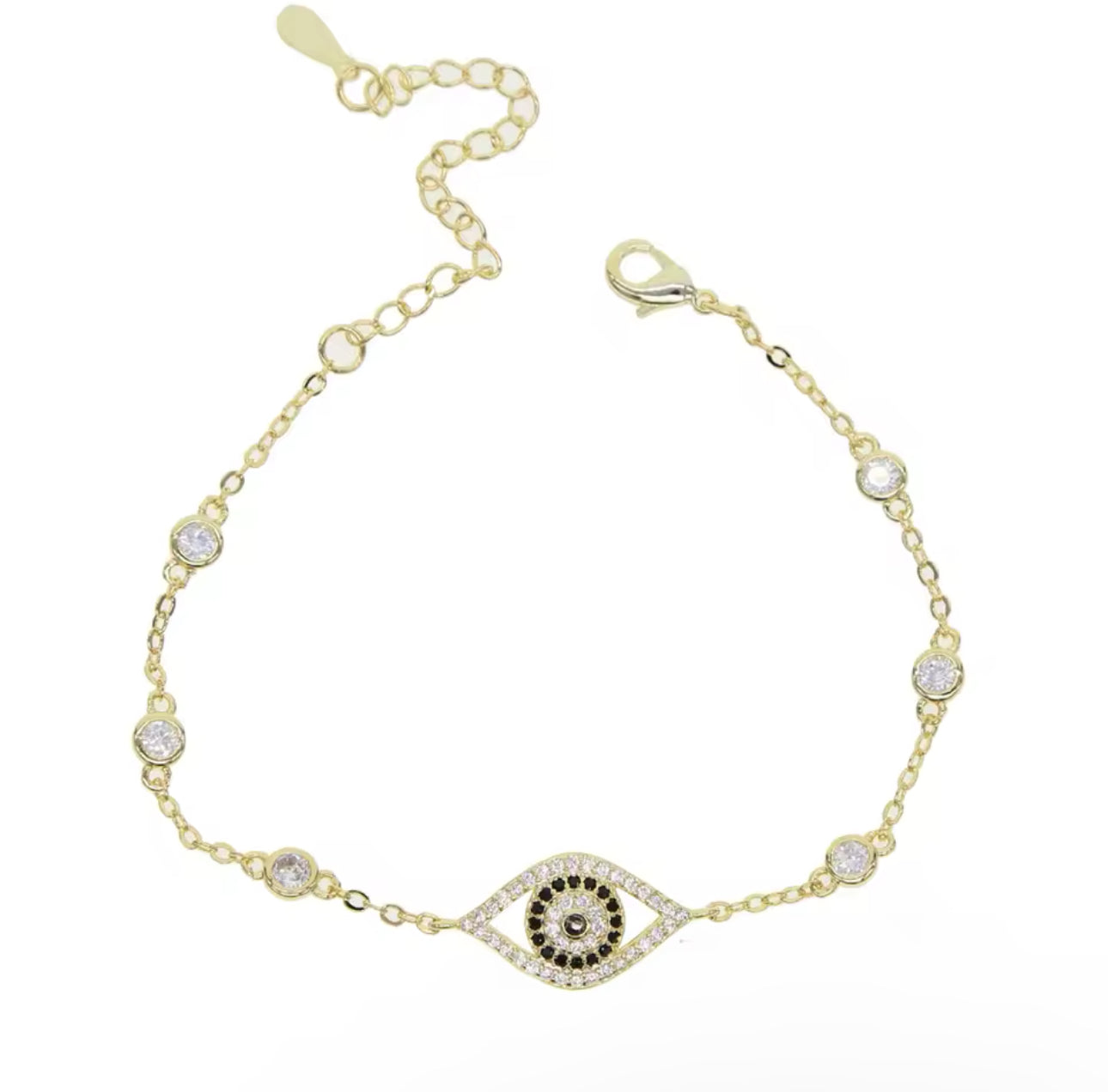 Gold Demure Evil Eye Bracelet (Mix Metal)