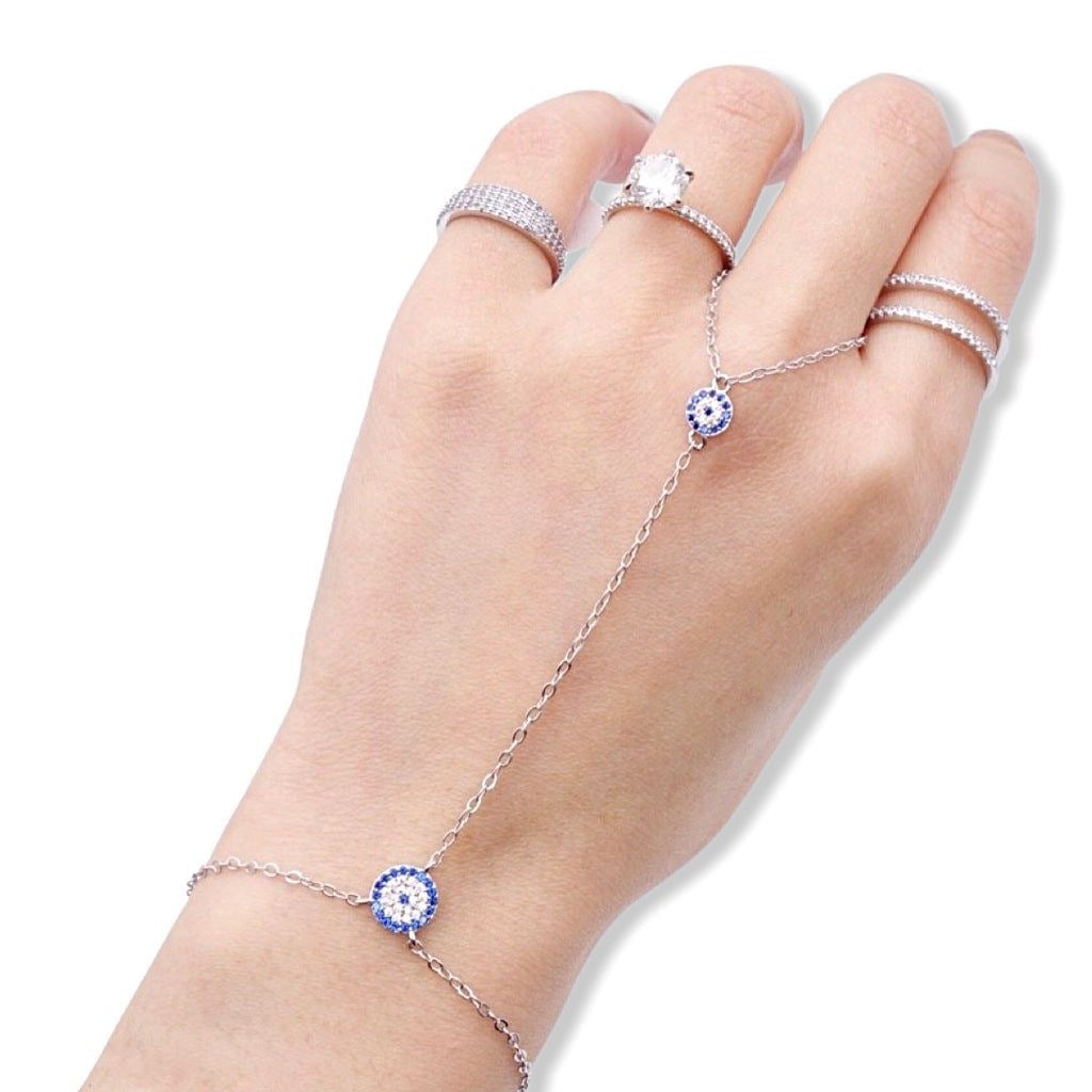 Alchemy Hand Finger Chain Bracelet (Mix Metal, Rose Gold & Silver)