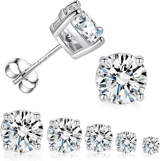 Silver Classic Moissanite GRA 4 Prong Solitaire (925, Vermeil 3mm-8mm)