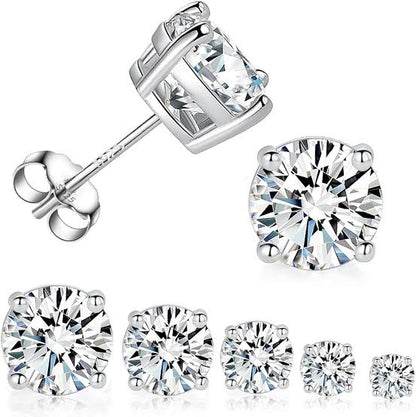 Silver Classic Moissanite GRA 4 Prong Solitaire (925, Vermeil 3mm-8mm)
