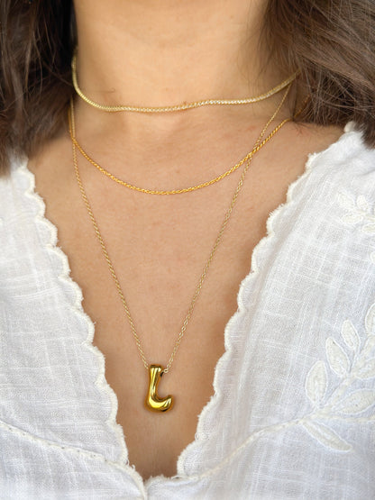 Gold Silky Smooth Bubble Necklace (Stainless Steel)