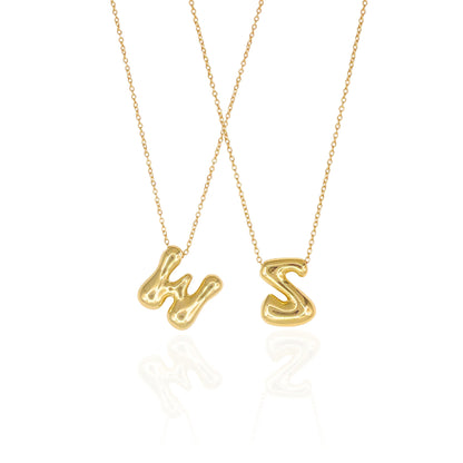 Gold Silky Smooth Bubble Necklace (Stainless Steel)