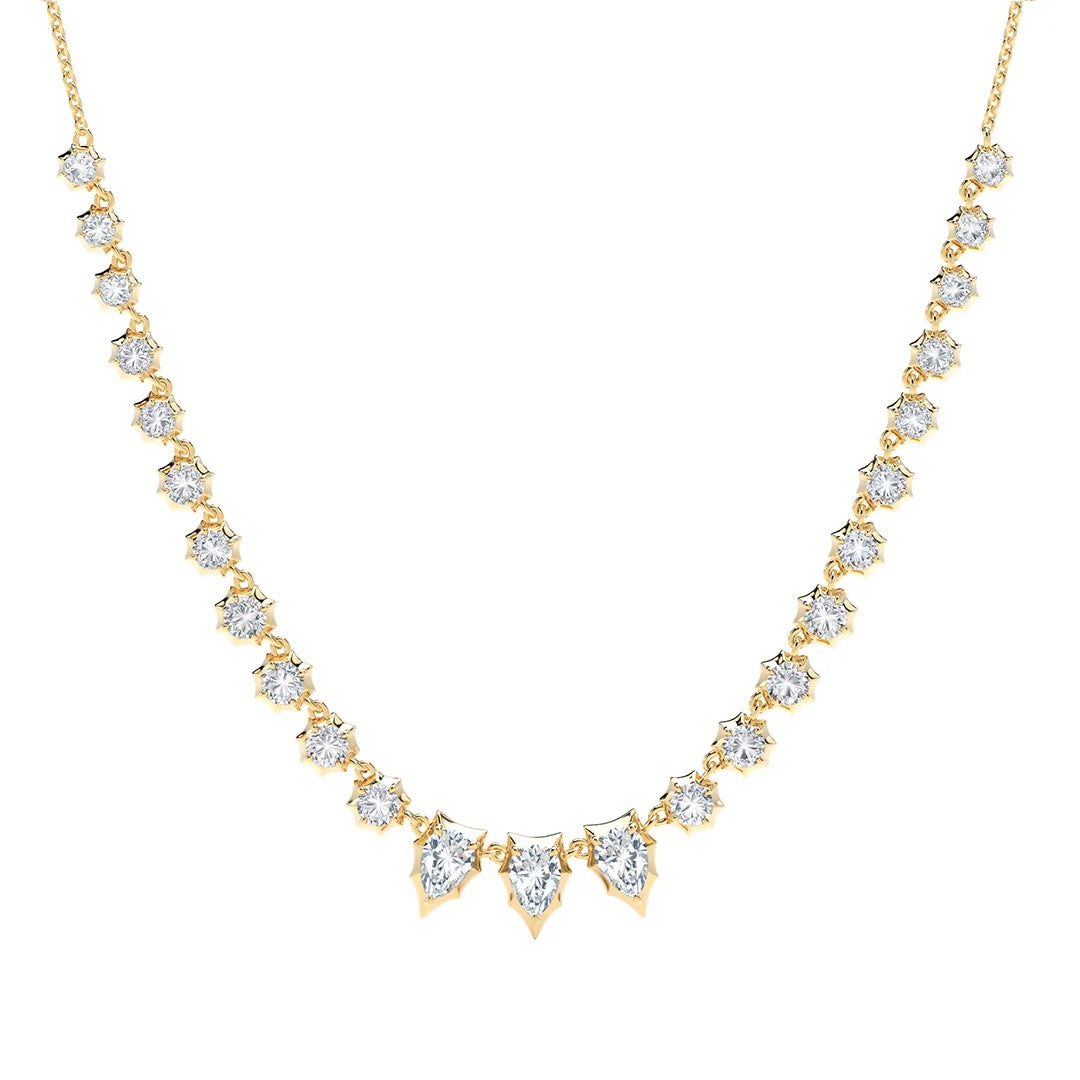Gold Gabrielle Pear & Moissanite Tennis Necklace (18k Vermeil, 2.04 TCW)
