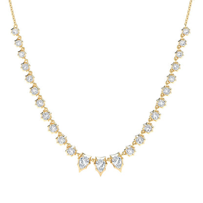 Gold Gabrielle Pear & Moissanite Tennis Necklace (18k Vermeil, 2.04 TCW)
