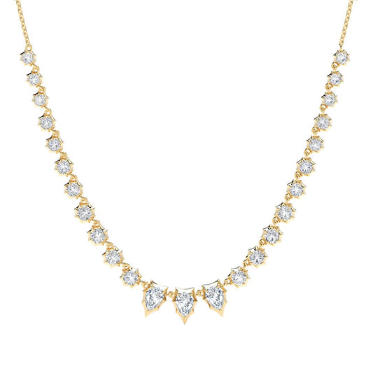 Gold Gabrielle Pear & Moissanite Tennis Necklace (18k Vermeil, 2.04 TCW)