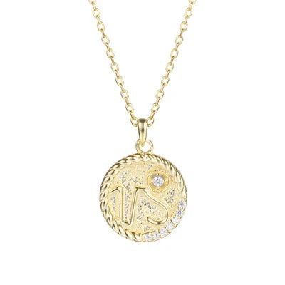 Gold Cable & Cubic Zodiac Necklace (925)