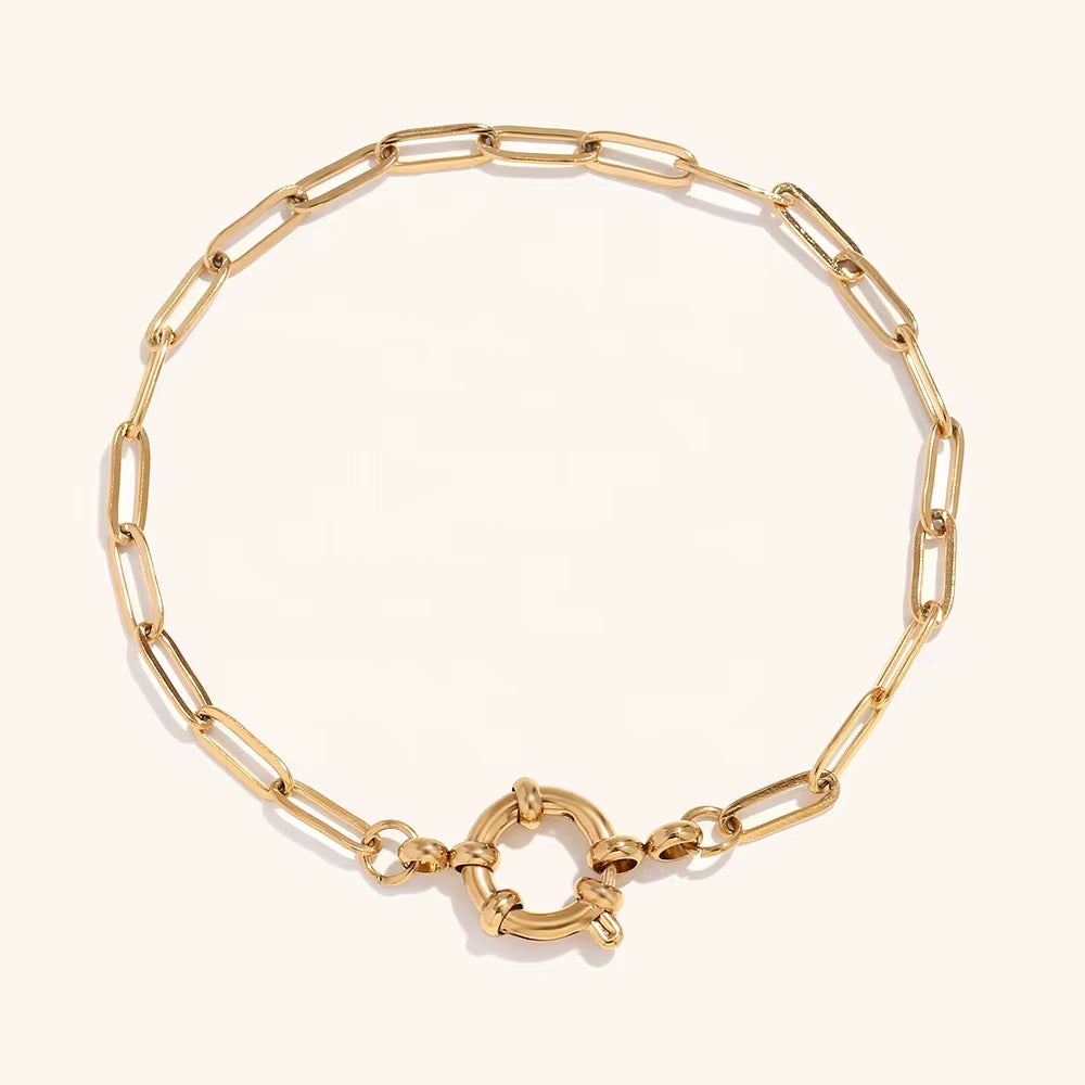Chic Series Charmed (Stainless Steel, Paperclip & Rollolink Necklace & Bracelet)