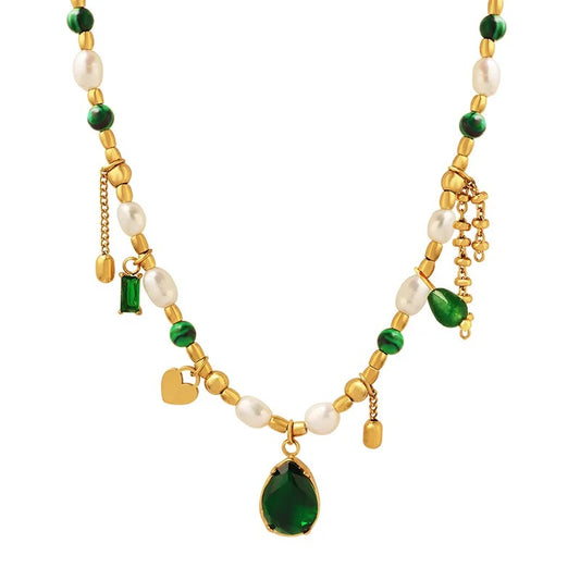 Jaded Charm Necklace (Stainless Steel)