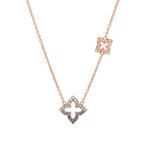 Rose Gold Roberto Coin Denim Sparkle Necklace (925, 18k Vermeil)
