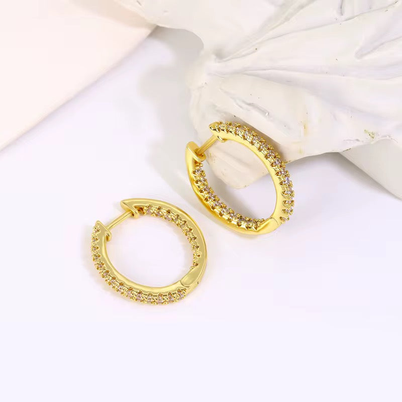 Gold Pave Hoop