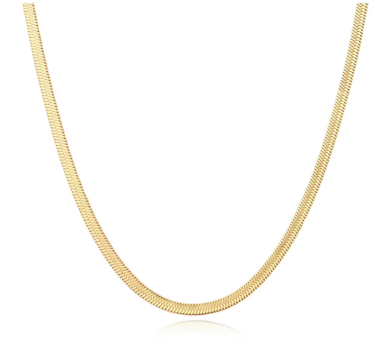 The Perfect Herringbone Layer Necklace (3mm, Gold, Silver, Rose)