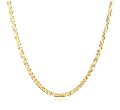The Perfect Herringbone Layer Necklace (3mm, Gold, Silver, Rose)