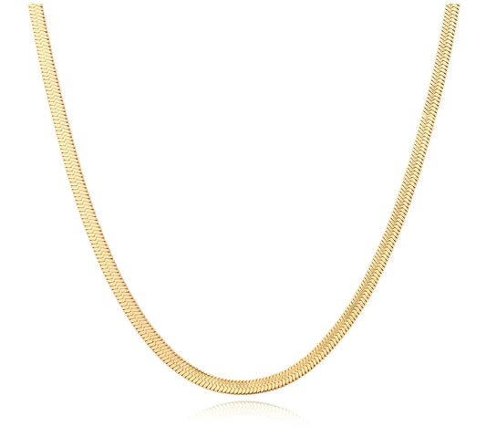 The Perfect Herringbone Layer Necklace (3mm, Gold, Silver, Rose)