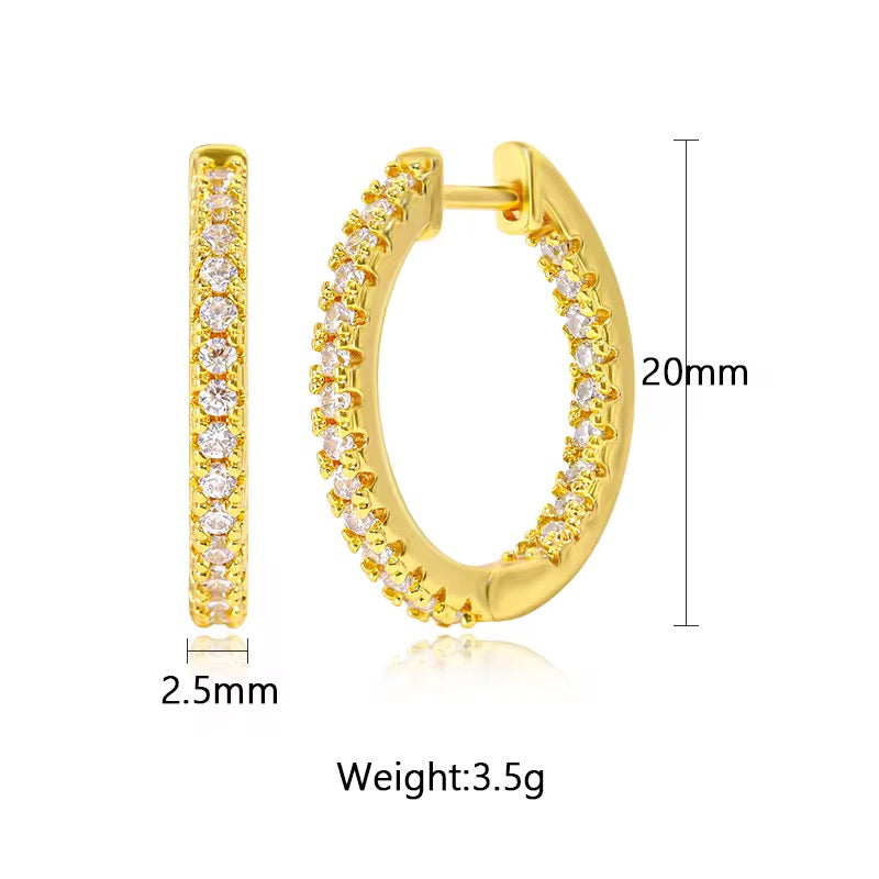 Gold Pave Hoop