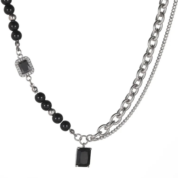 Rockstar Ebony Necklace (Stainless Steel)