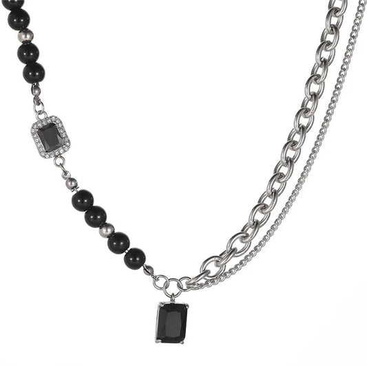 Rockstar Ebony Necklace (Stainless Steel)