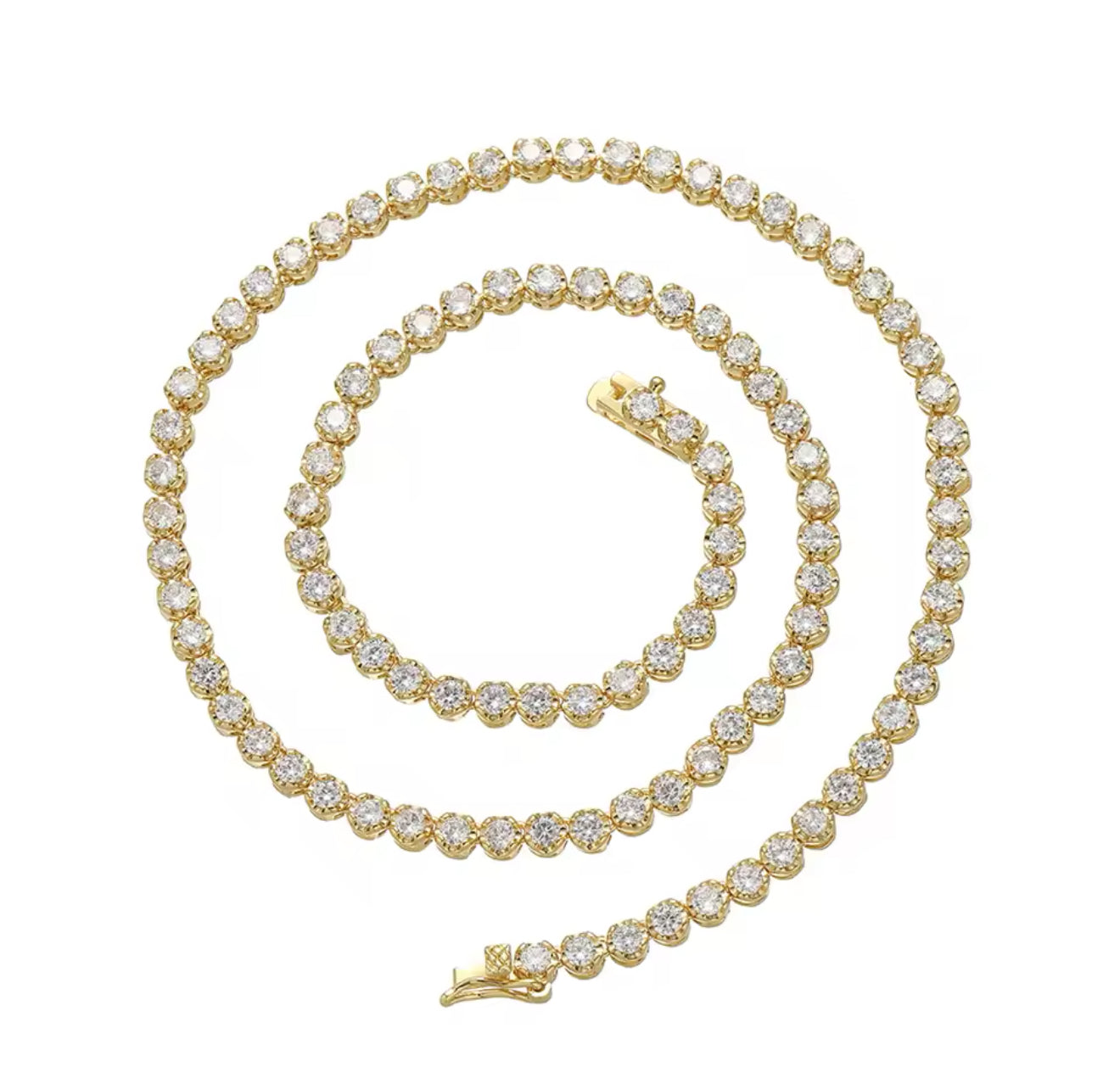 Gold Azareeya Tennis Necklace (40|45cm, Mix Metal)