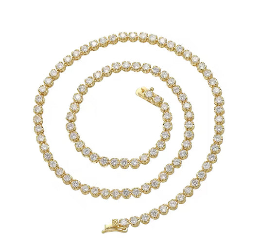 Gold Azareeya Tennis Necklace (40|45cm, Mix Metal)