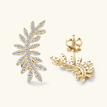 Gold Moissanite Sparkle Wreath Earring (925, 18k Gold Vermeil)