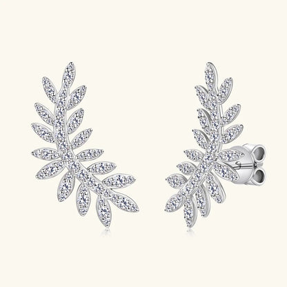 Silver Moissanite Sparkle Wreath Earring (925, Platinum Vermeil)