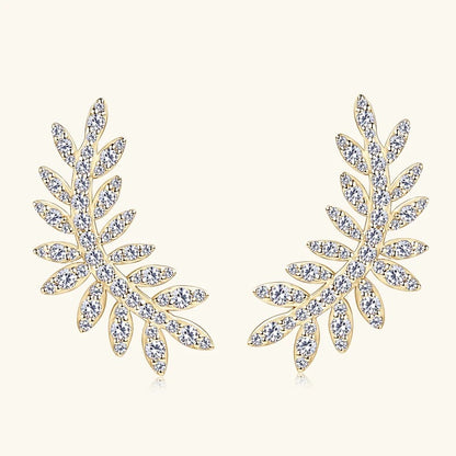 Gold Moissanite Sparkle Wreath Earring (925, 18k Gold Vermeil)