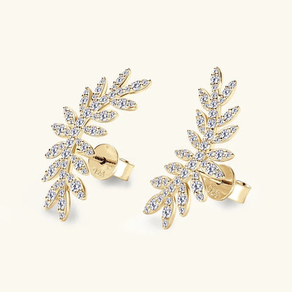 Gold Moissanite Sparkle Wreath Earring (925, 18k Gold Vermeil)