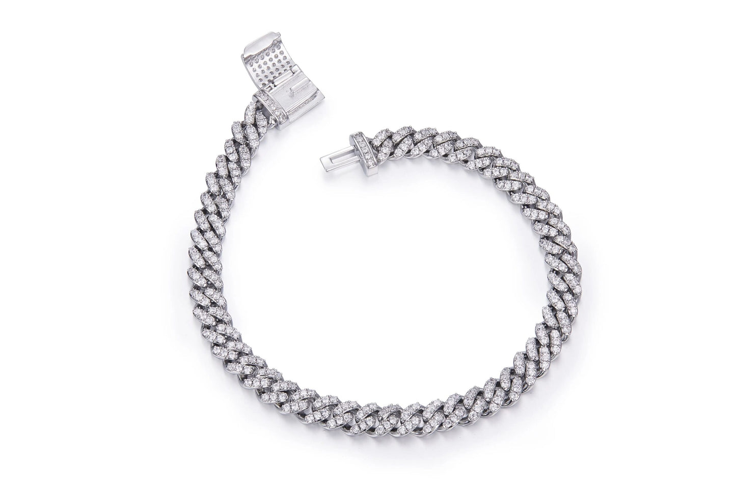 Unisex Refined Moissanite Cuban Bracelet (6mm, 925)