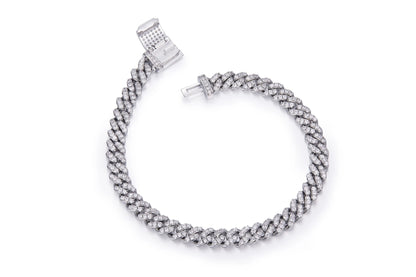 Unisex Refined Moissanite Cuban Bracelet (6mm, 925)