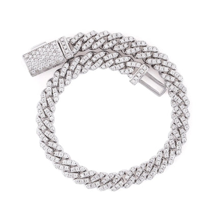 Unisex Refined Moissanite Cuban Bracelet (6mm, 925)