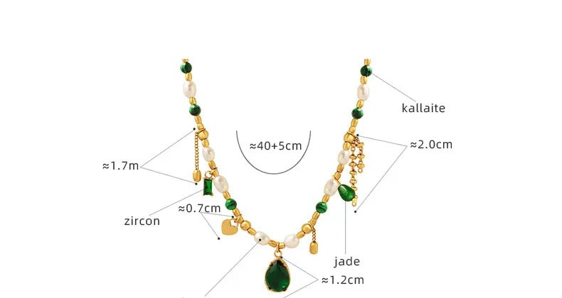 Jaded Charm Necklace (Stainless Steel)