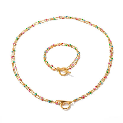 Summer Love Necklace & Bracelet Set (Stainless Steel)